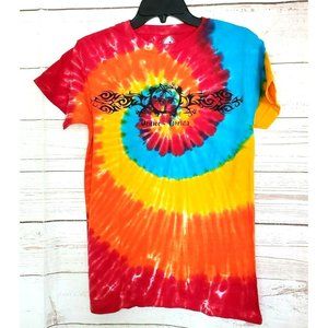 Green Street Cotton Dye Ink Med Women Supershrunk Pink Teal Orange T Shirt